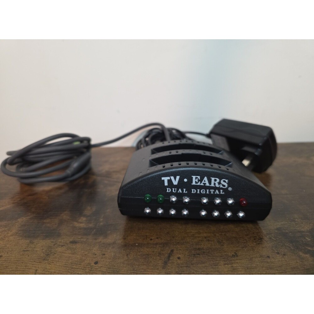 TV Ears Digital Wireless Headset System Transmitter Base Power Cables Tested